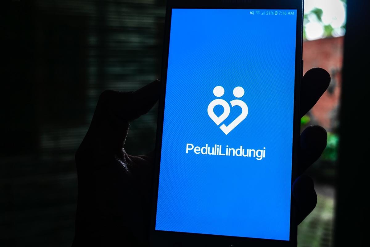 Aplikasi PeduliLindungi.(ShutterStock/Flextime Pictures)