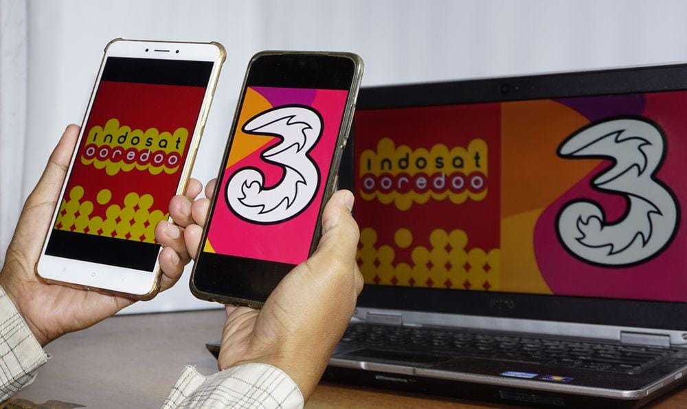 Ilustrasi Indosat-Tri. (ShutterStock/Susilo Prambanan)