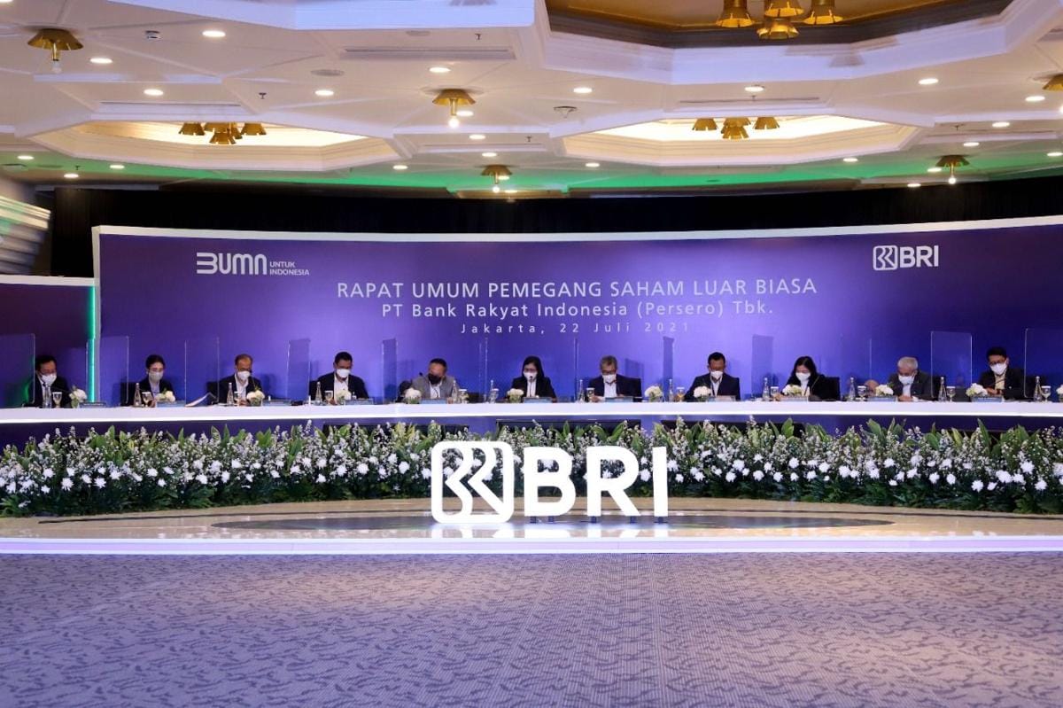PT Bank Rakyat Indonesia (Persero) Tbk menggelar Rapat Umum Pemegang Saham Luar Biasa (RUPSLB) di Jakarta pada Kamis (22/7). (Dok.BRI)