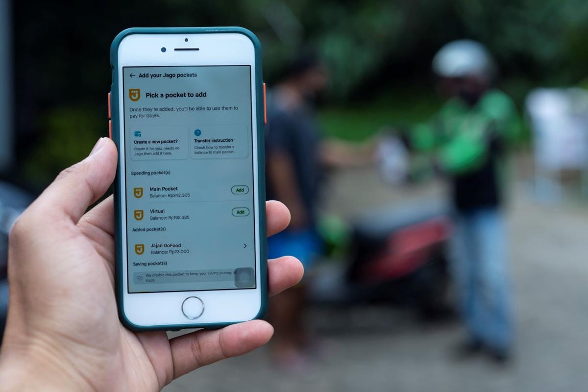Nasabah Jago bisa menggunakan  kantong Jago untuk bertransaksi di aplikasi Gojek.(Dok. Bank Jago)