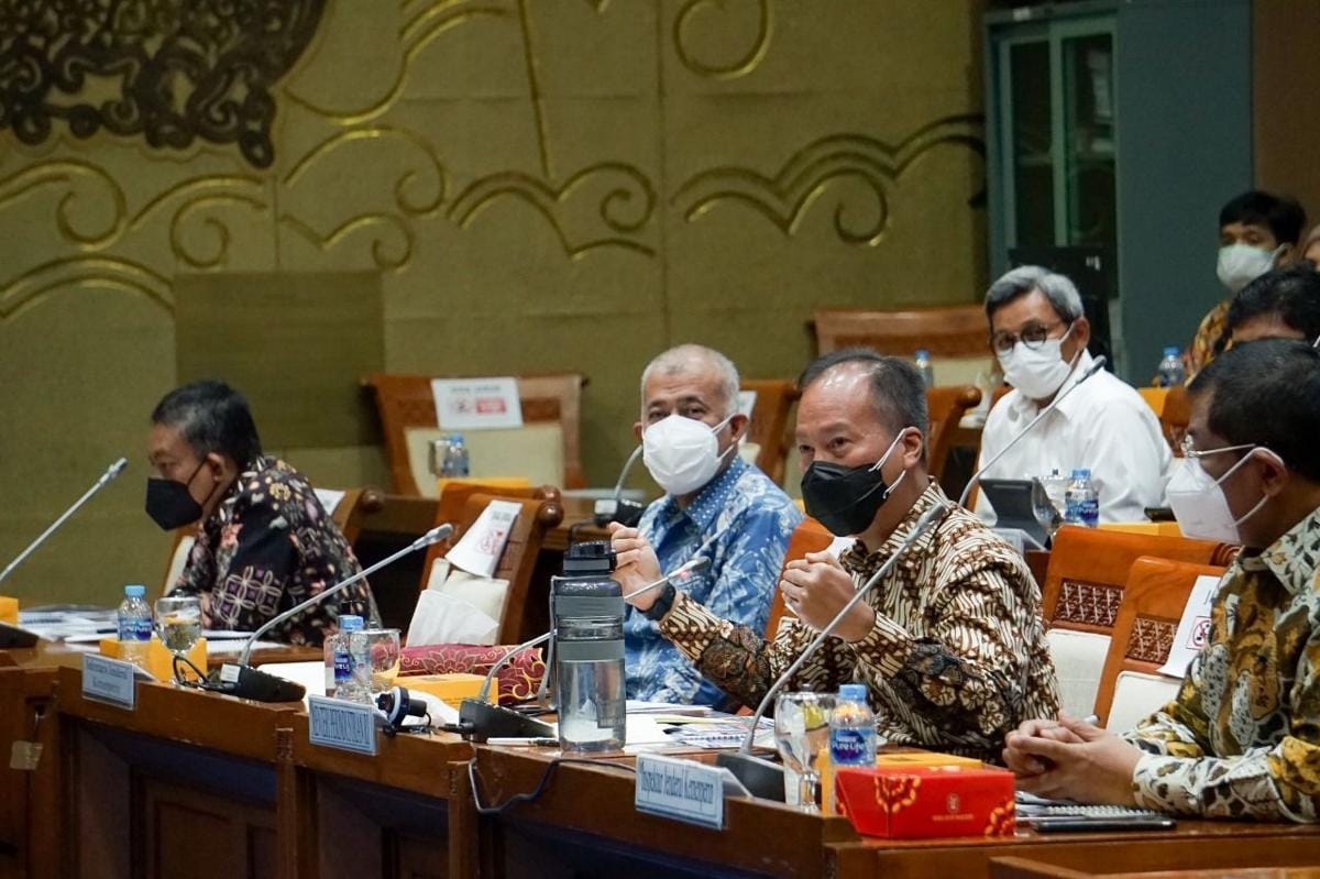 Rapat Kerja Kemenperin dengan Komisi VII DPR RI terkait Penetapan RKA KL TA 2022 di Jakarta, Rabu (8/9). (Dok.Kemenperin)