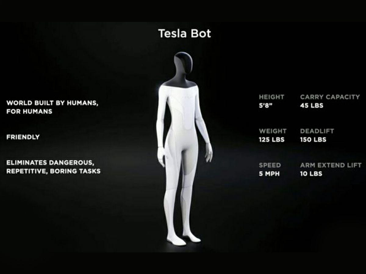 Spesifikasi Tesla Bot. (knowledgeworms)